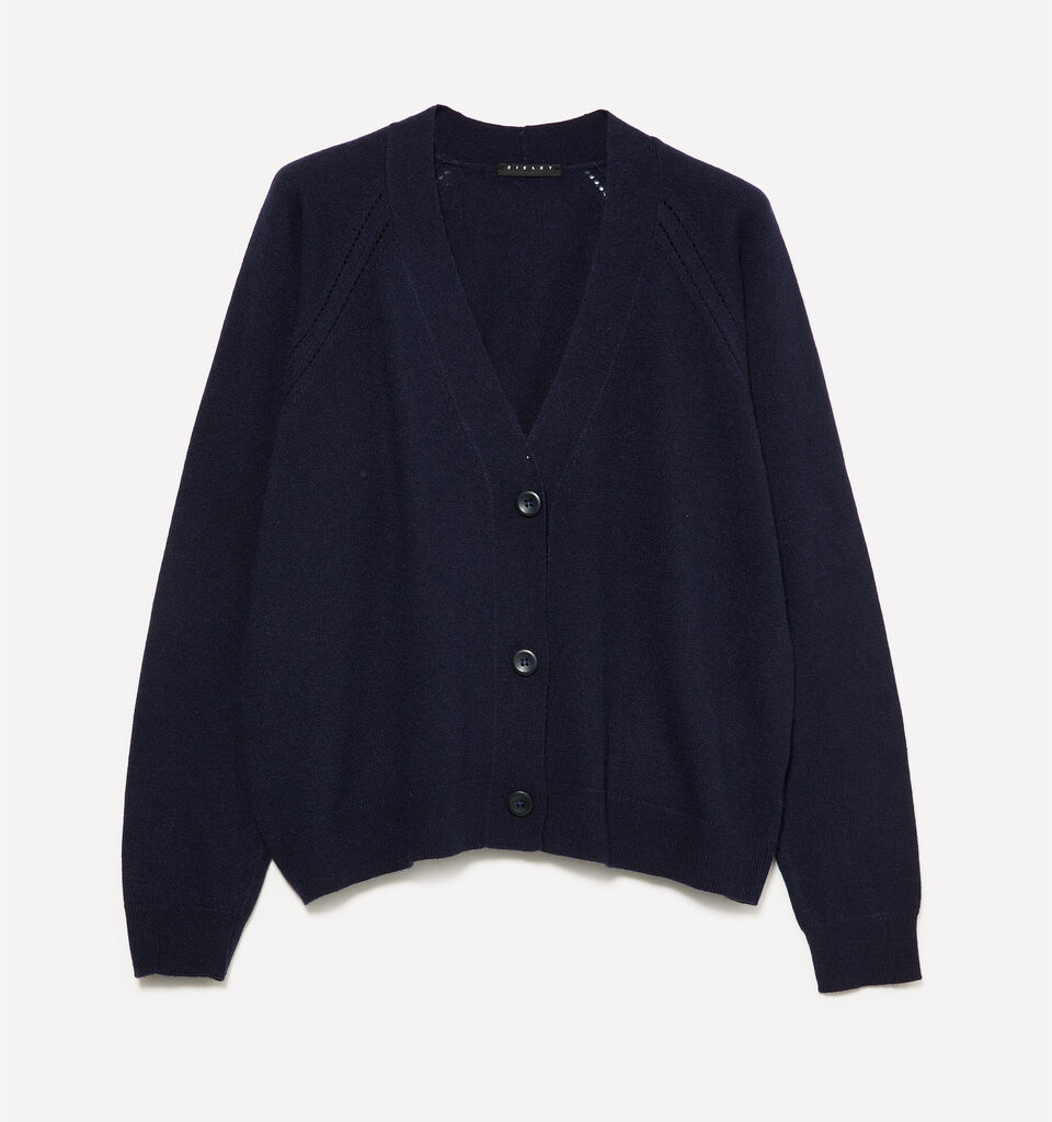 Oversize-Strickjacke in Dunkelblau - cardigans für damen - Dunkelblau | Sisley image number 1